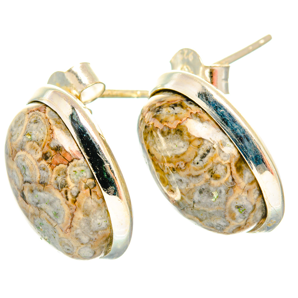 Mushroom Rhyolite Earrings handcrafted by Ana Silver Co - EARR426678 - Photo 2