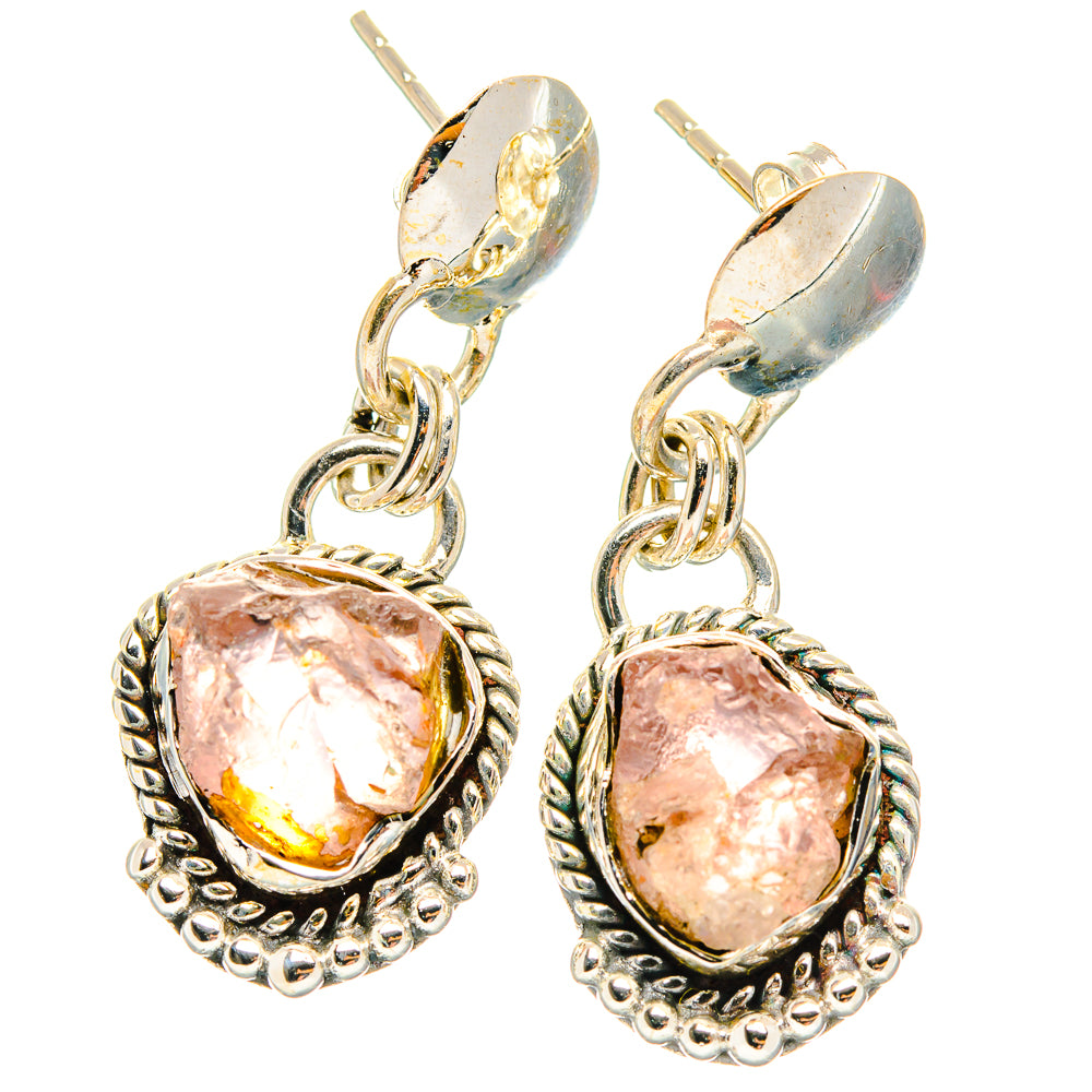 Rose Quartz Earrings handcrafted by Ana Silver Co - EARR426688 - Photo 2