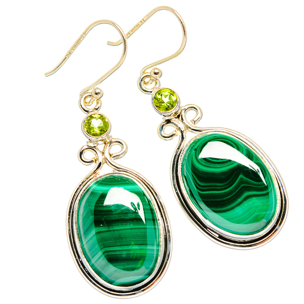 Malachite Earrings handcrafted by Ana Silver Co - EARR426710 - Photo 2