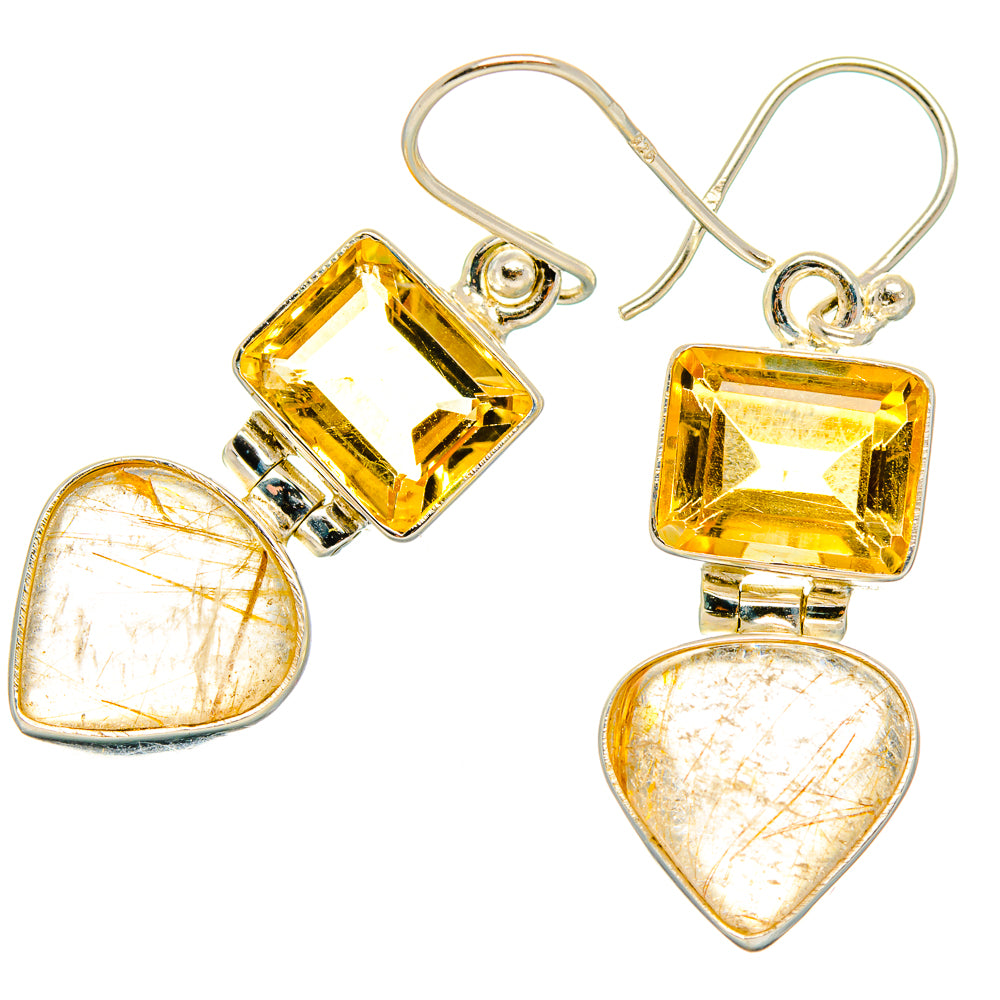 Rutilated Quartz Earrings handcrafted by Ana Silver Co - EARR426854 - Photo 2