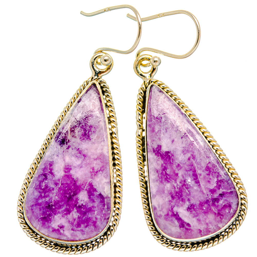Lepidolite Earrings handcrafted by Ana Silver Co - EARR426863 - Photo 2