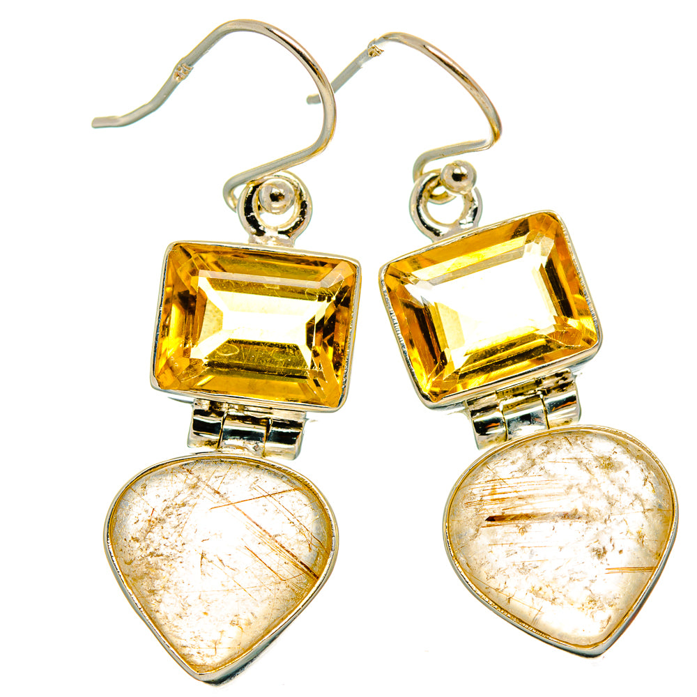 Rutilated Quartz Earrings handcrafted by Ana Silver Co - EARR426867 - Photo 2