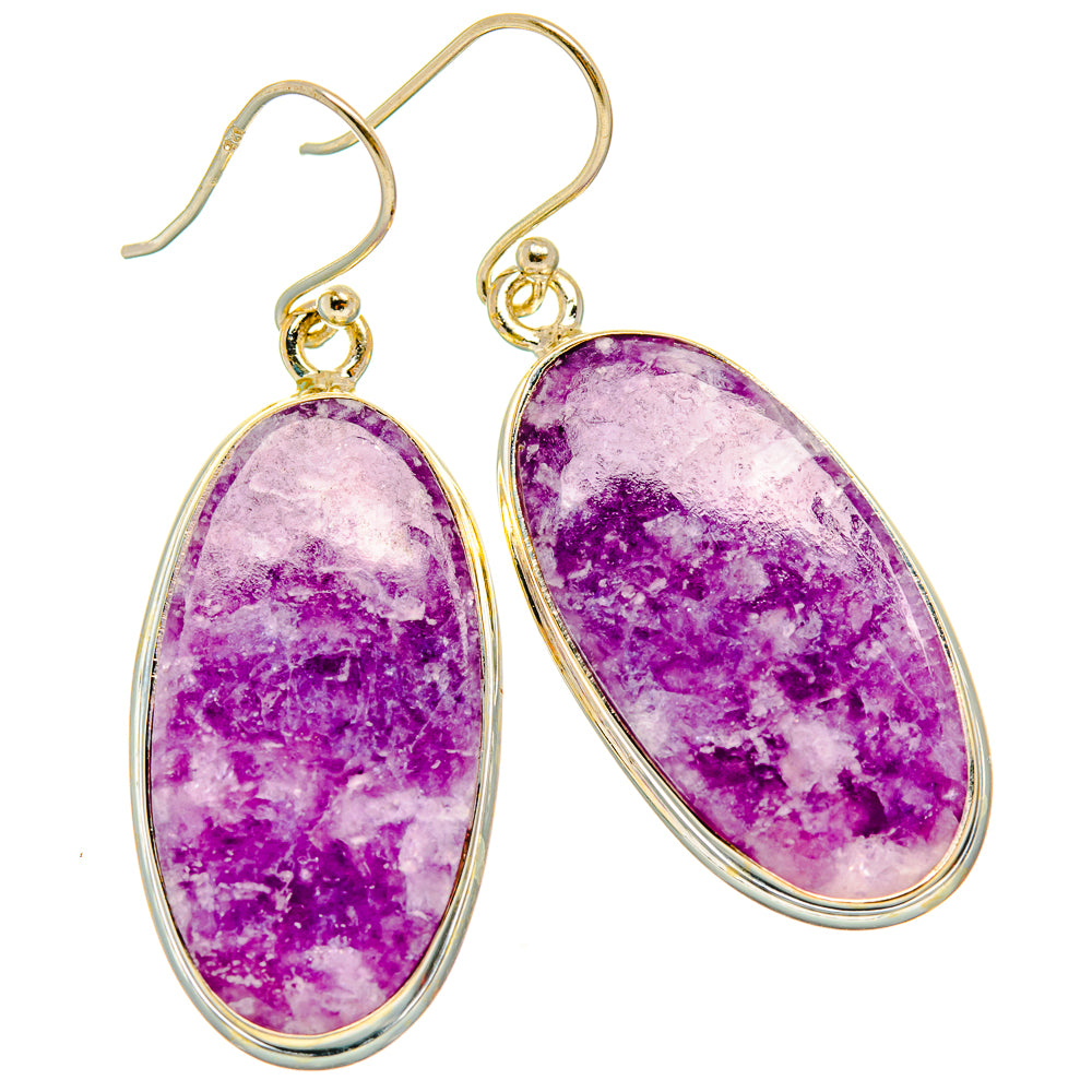 Lepidolite Earrings handcrafted by Ana Silver Co - EARR426898 - Photo 2