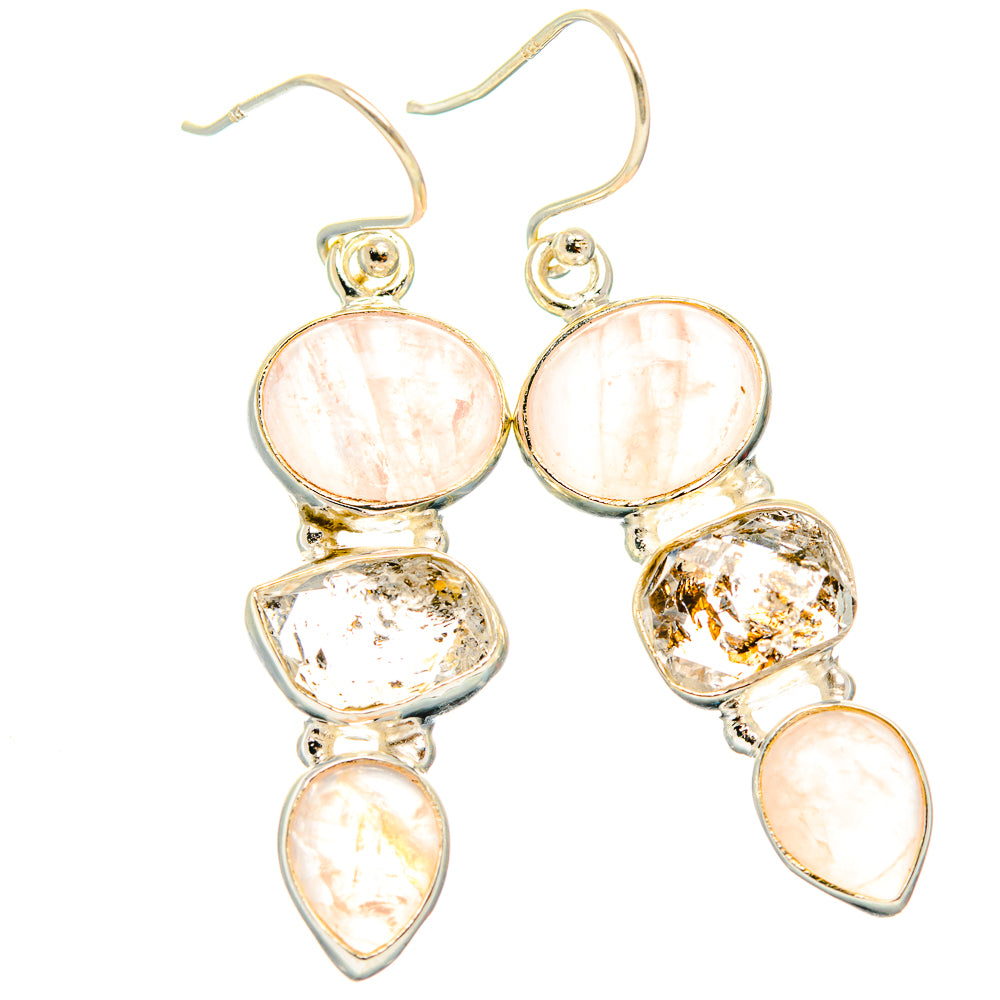 Rose Quartz Earrings handcrafted by Ana Silver Co - EARR426929 - Photo 2