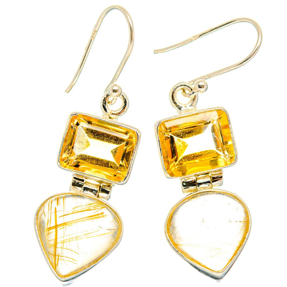 Rutilated Quartz Earrings handcrafted by Ana Silver Co - EARR426985 - Photo 2