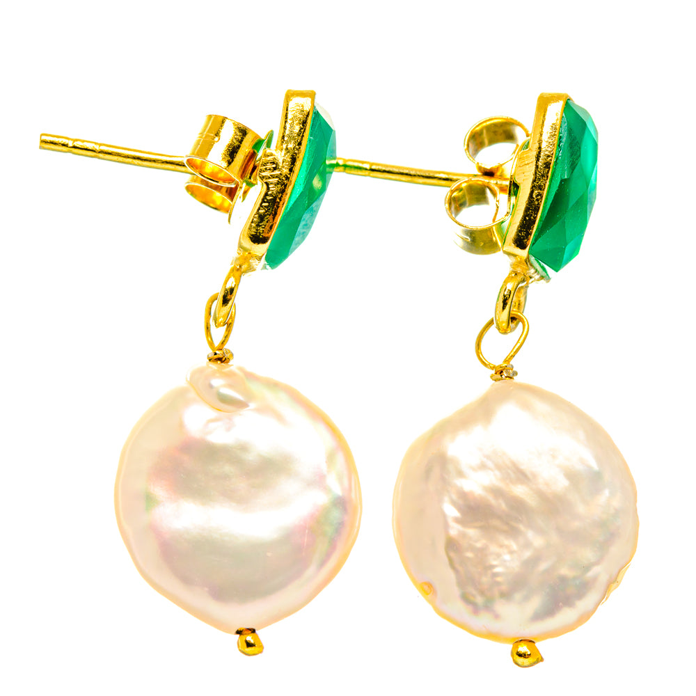 Mother Of Pearl Earrings handcrafted by Ana Silver Co - EARR427018 - Photo 2