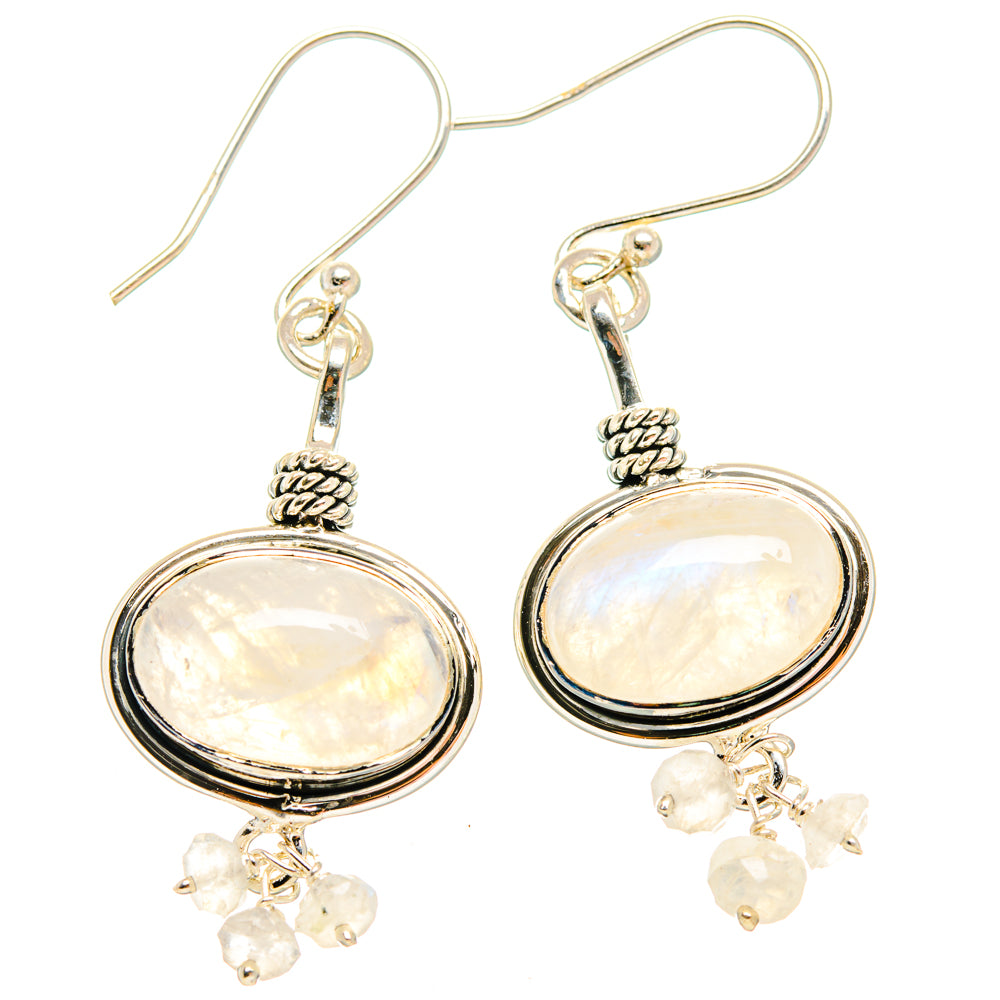 Rainbow Moonstone Earrings handcrafted by Ana Silver Co - EARR427095 - Photo 2