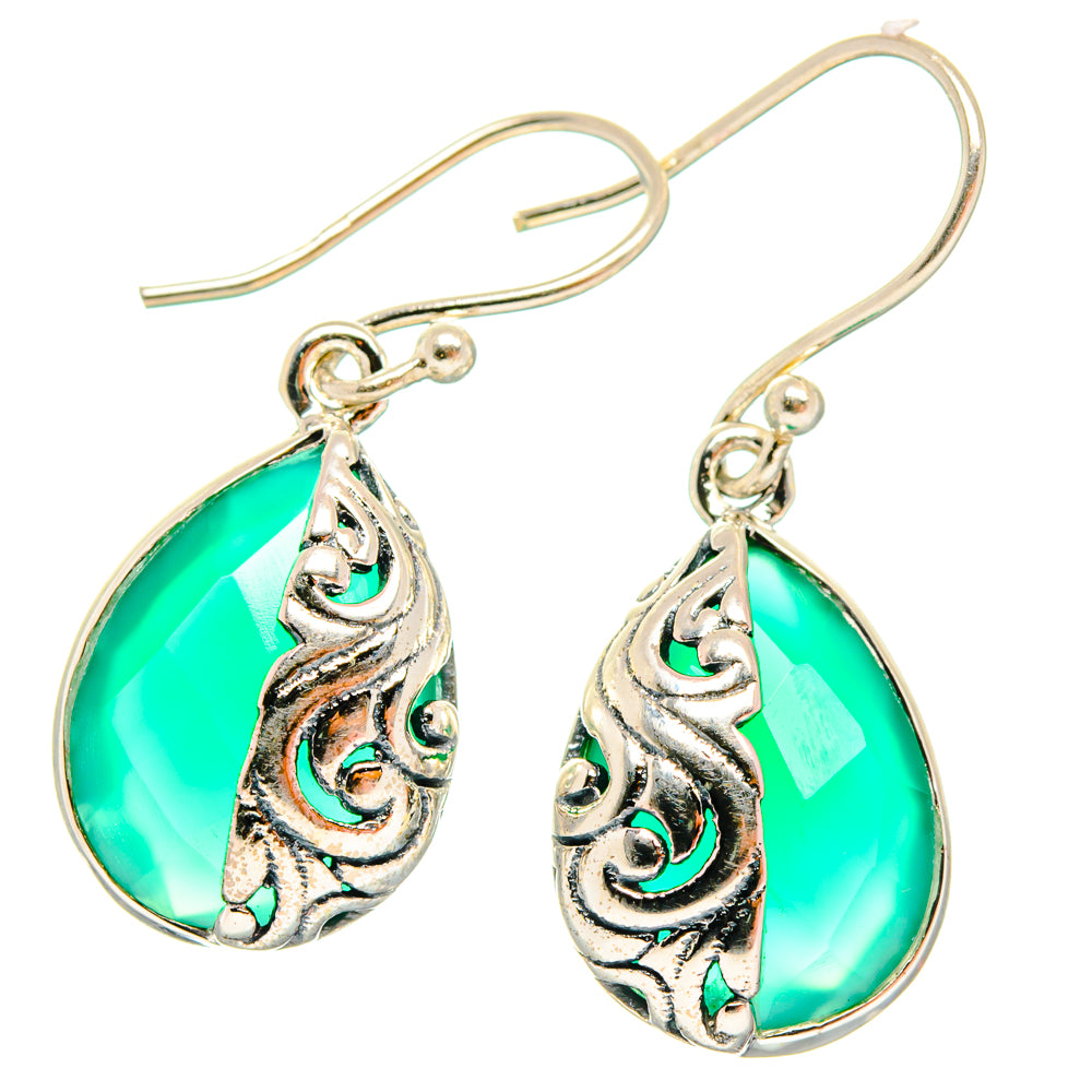 Green Onyx Earrings handcrafted by Ana Silver Co - EARR427128 - Photo 2