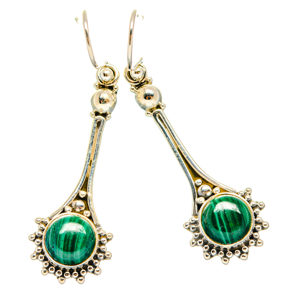 Malachite Earrings handcrafted by Ana Silver Co - EARR427228 - Photo 2