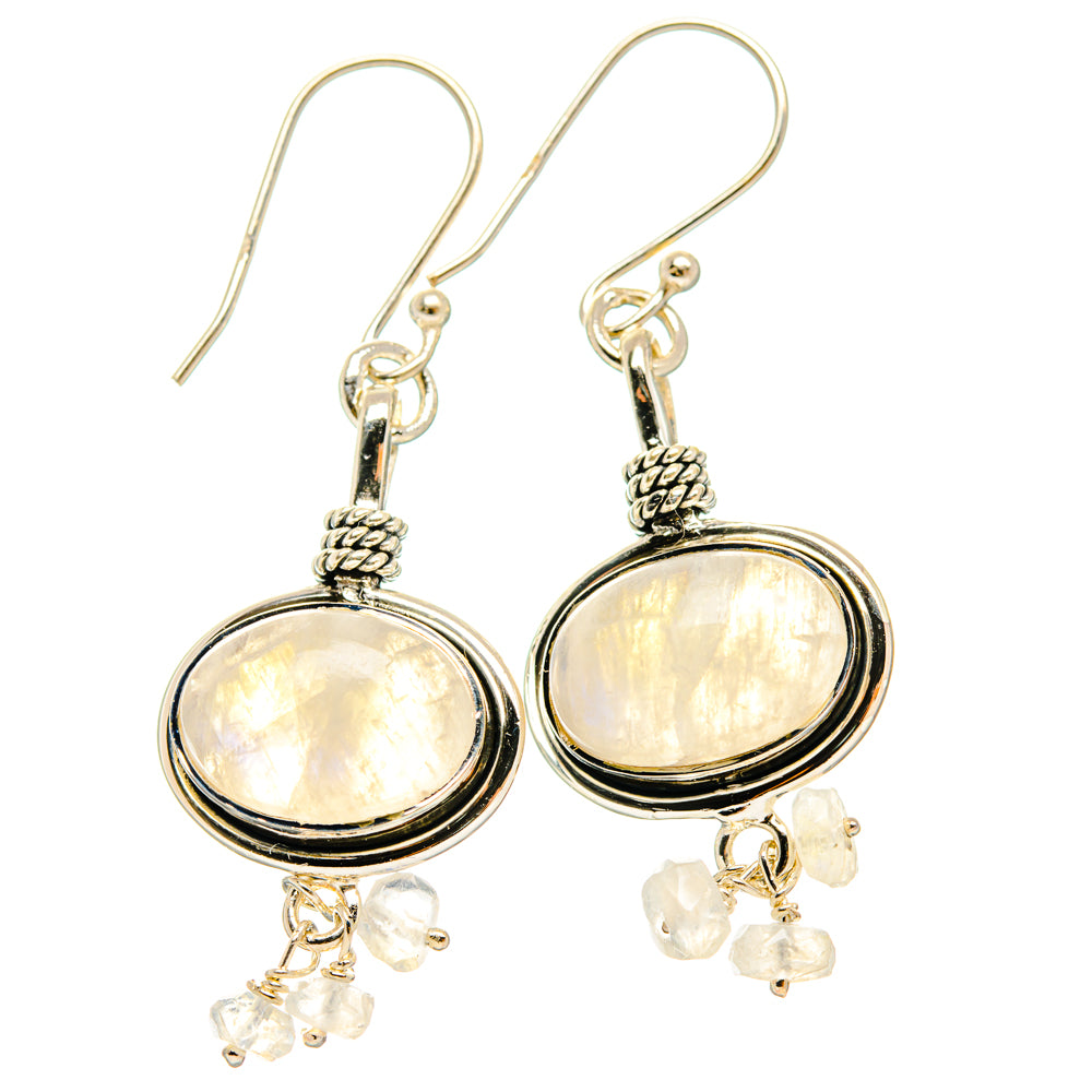 Rainbow Moonstone Earrings handcrafted by Ana Silver Co - EARR427251 - Photo 2
