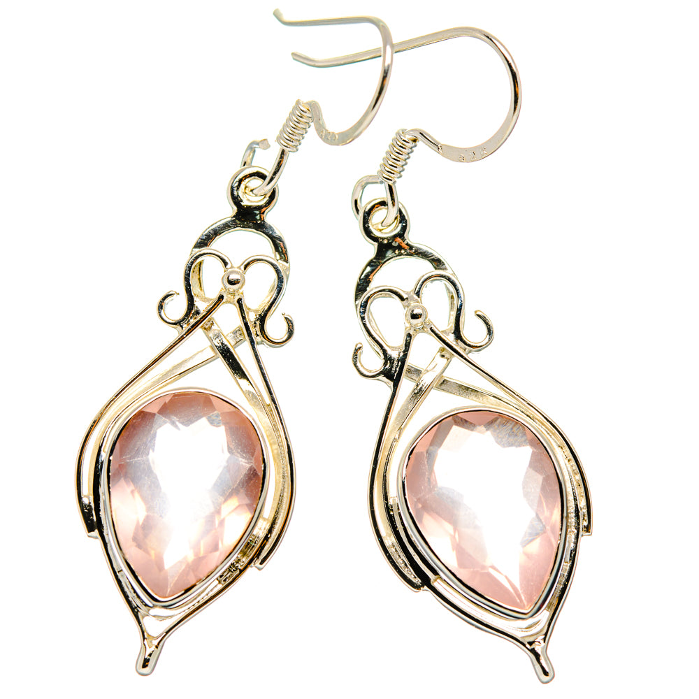 Rose Quartz Earrings handcrafted by Ana Silver Co - EARR427281 - Photo 2