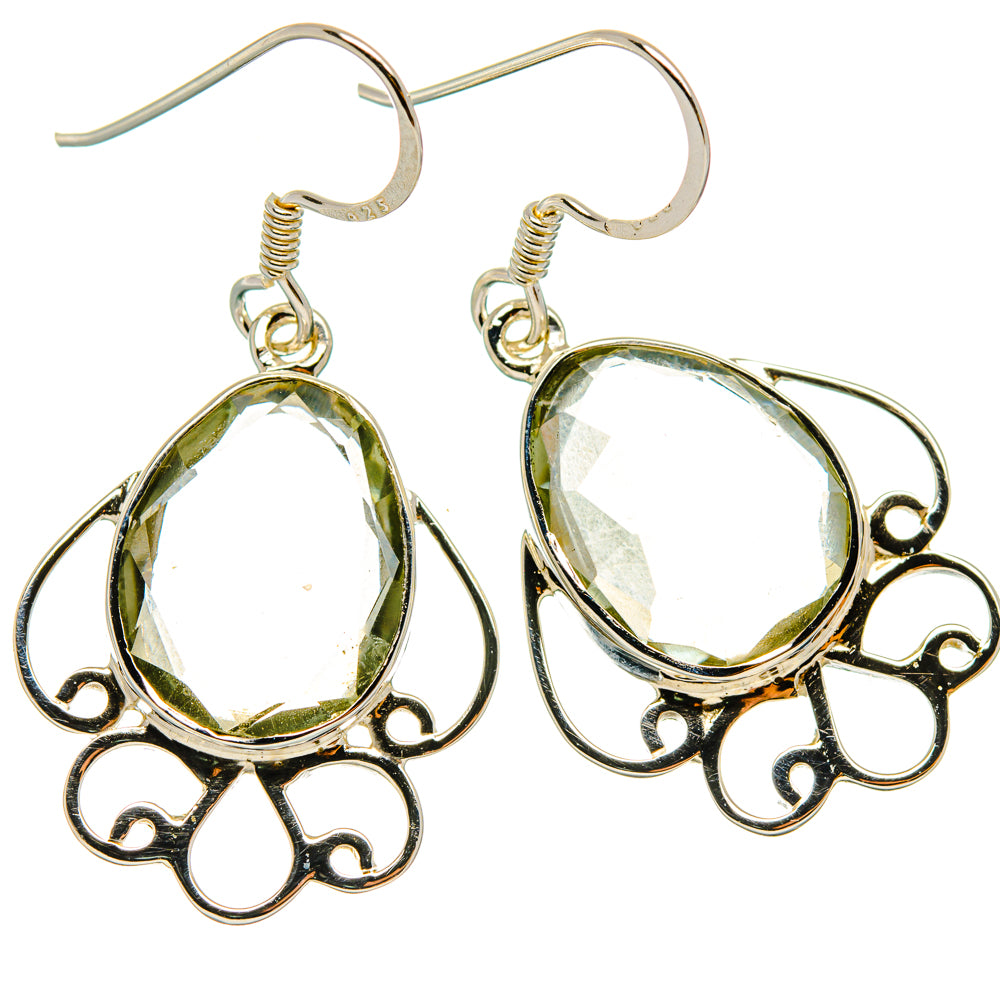 Green Amethyst Earrings handcrafted by Ana Silver Co - EARR427290 - Photo 2