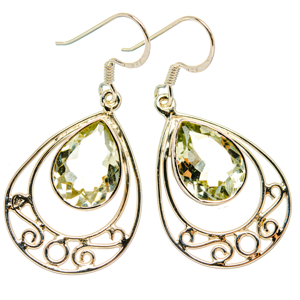 Green Amethyst Earrings handcrafted by Ana Silver Co - EARR427309 - Photo 2