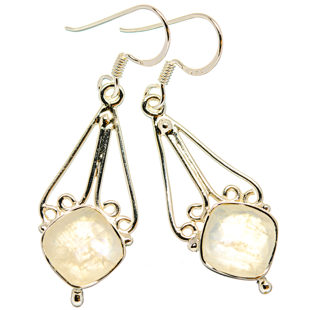Rainbow Moonstone Earrings handcrafted by Ana Silver Co - EARR427311 - Photo 2