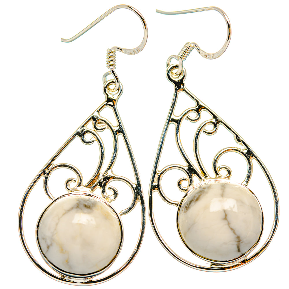 Howlite Earrings handcrafted by Ana Silver Co - EARR427328 - Photo 2