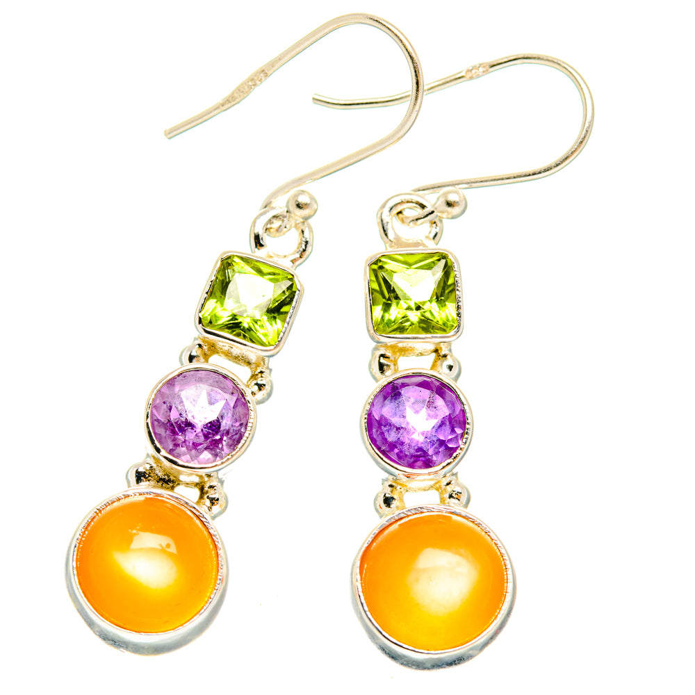 Sunstone Earrings handcrafted by Ana Silver Co - EARR427487 - Photo 2