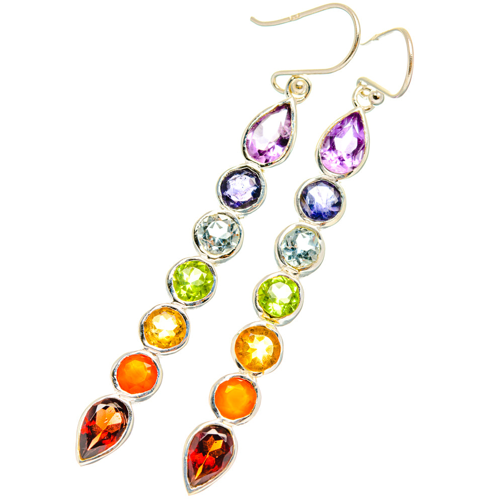 Rainbow Chakra Earrings handcrafted by Ana Silver Co - EARR427580 - Photo 2