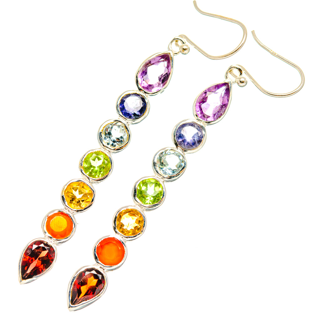 Rainbow Chakra Earrings handcrafted by Ana Silver Co - EARR427630 - Photo 2