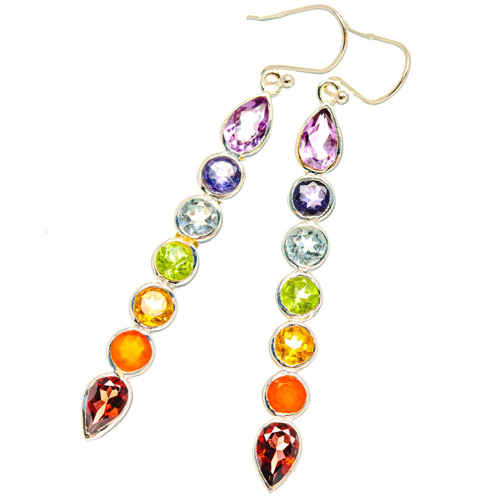 Rainbow Chakra Earrings handcrafted by Ana Silver Co - EARR427696 - Photo 2