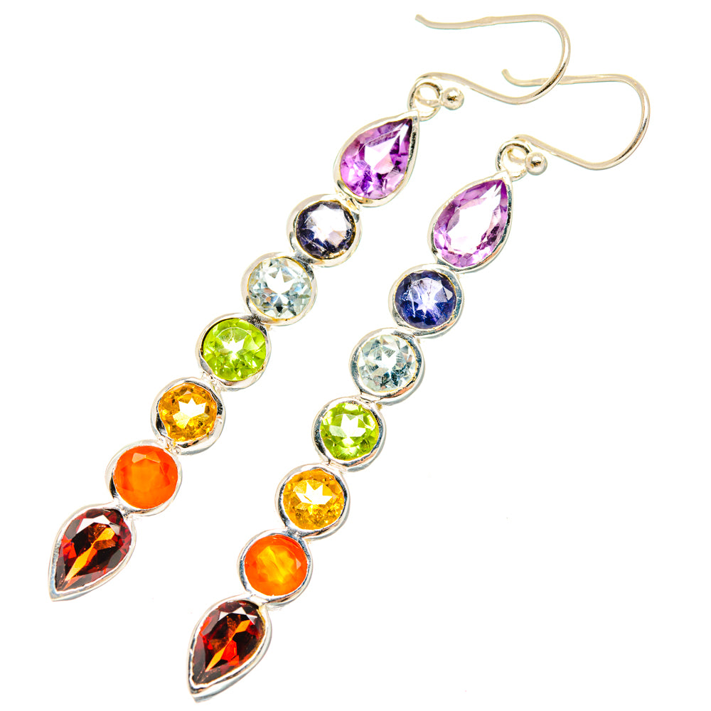 Rainbow Chakra Earrings handcrafted by Ana Silver Co - EARR427720 - Photo 2