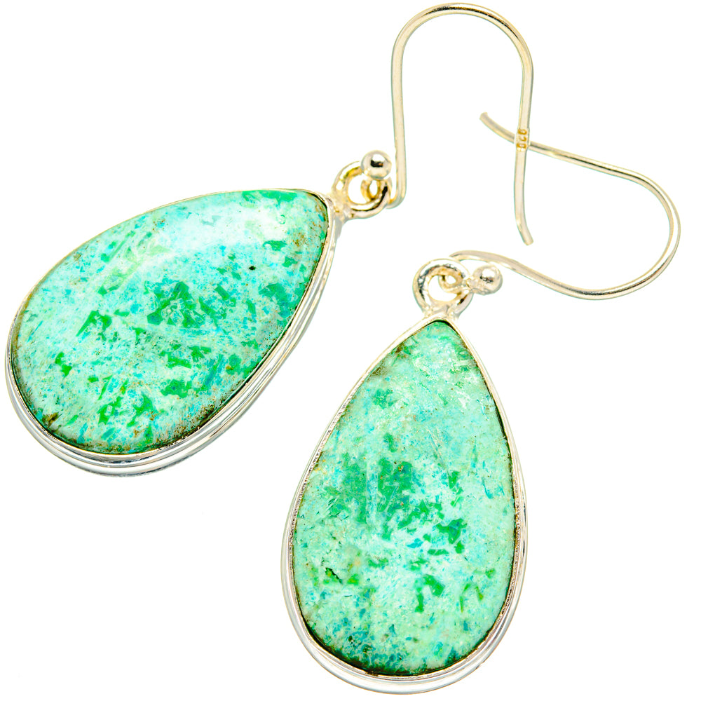 Peruvian Chrysocolla Earrings handcrafted by Ana Silver Co - EARR427866 - Photo 2