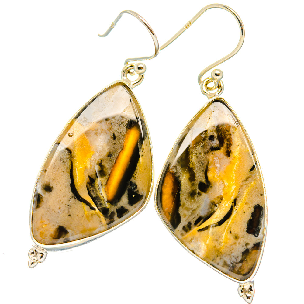 Tiger Dendrite Agate Earrings handcrafted by Ana Silver Co - EARR427872 - Photo 2