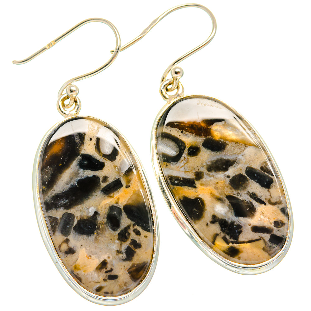 Tiger Dendrite Agate Earrings handcrafted by Ana Silver Co - EARR427890 - Photo 2