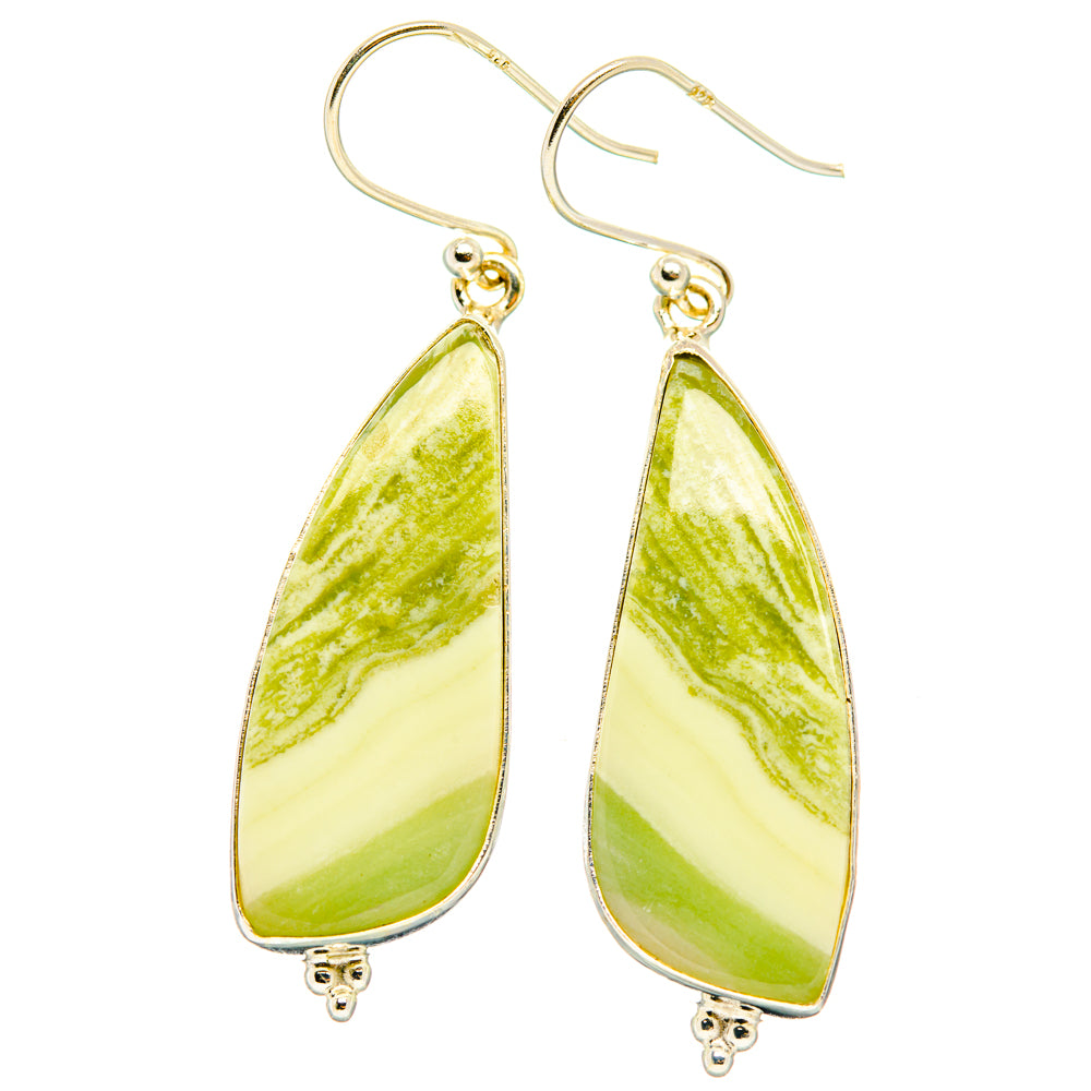 Lemon Jasper Earrings handcrafted by Ana Silver Co - EARR428016 - Photo 2