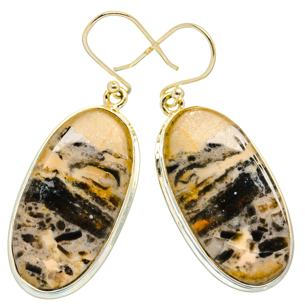 Peanut Wood Jasper Earrings handcrafted by Ana Silver Co - EARR428039 - Photo 2