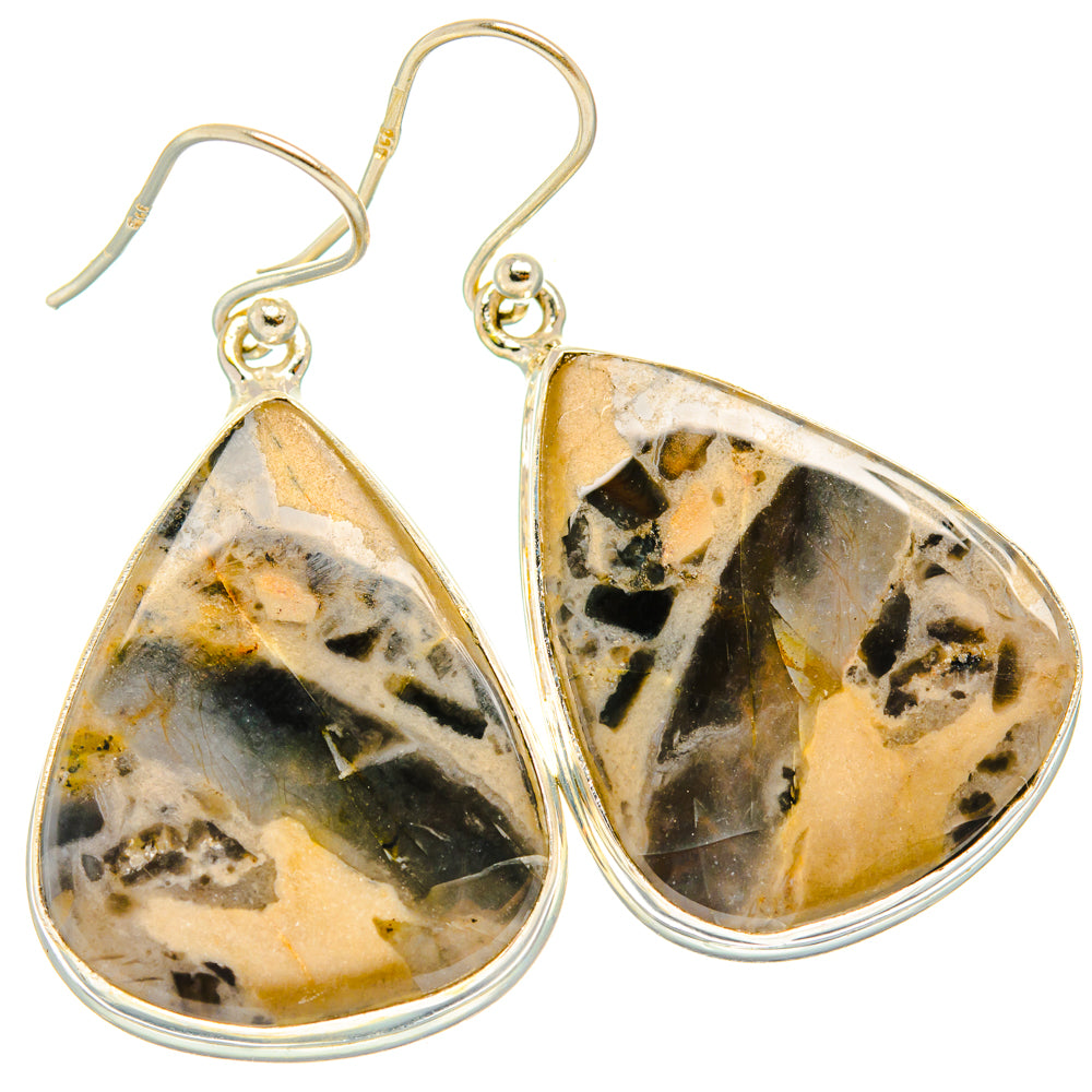 Peanut Wood Jasper Earrings handcrafted by Ana Silver Co - EARR428046 - Photo 2