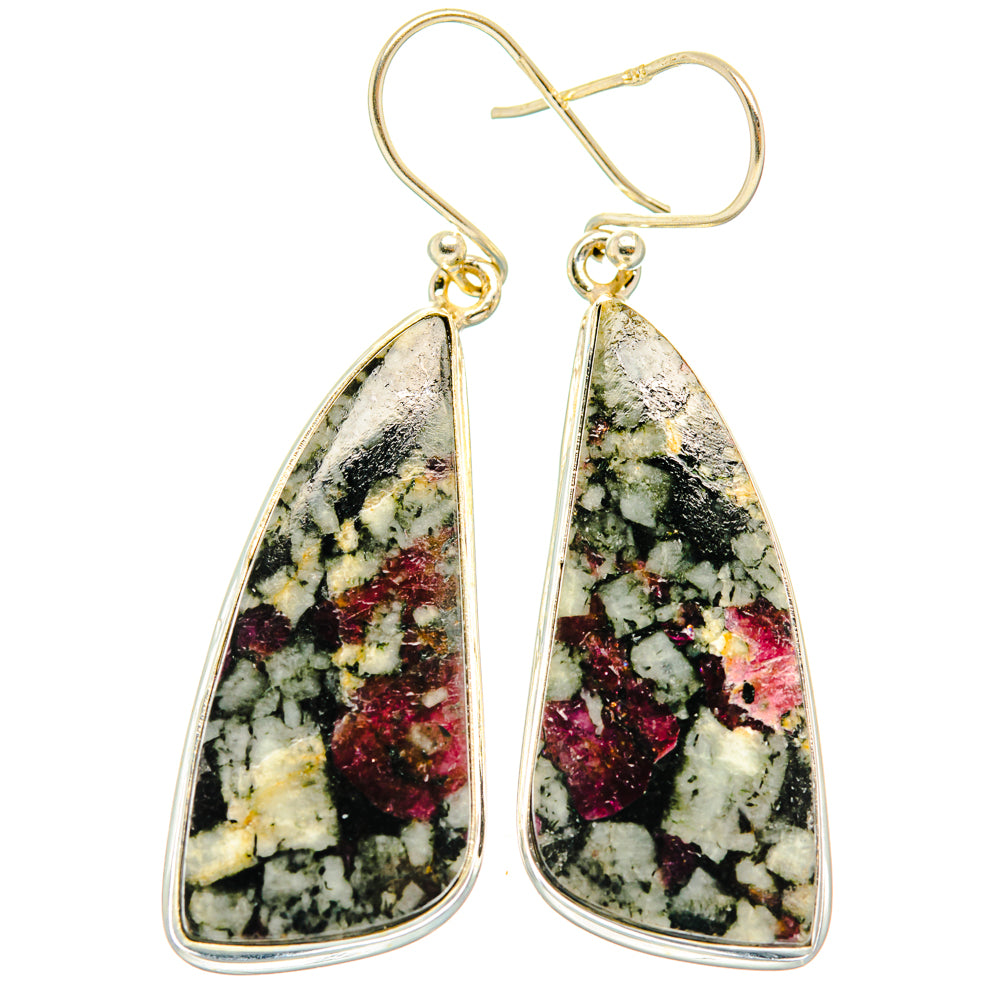 Russian Eudialyte Earrings handcrafted by Ana Silver Co - EARR428072 - Photo 2