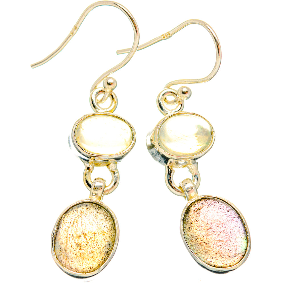 Labradorite, Ethiopian Opal Earrings handcrafted by Ana Silver Co - EARR428165 - Photo 2