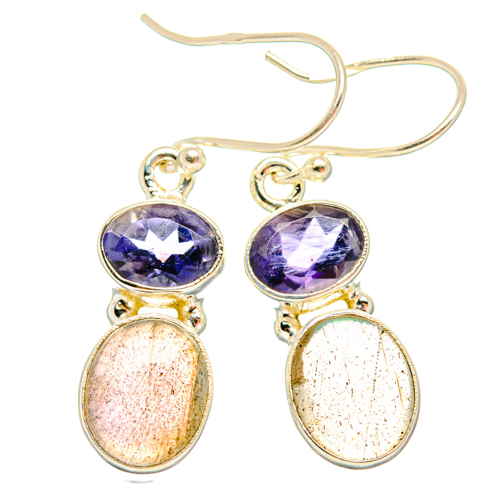 Labradorite, Tanzanite Earrings handcrafted by Ana Silver Co - EARR428174 - Photo 2