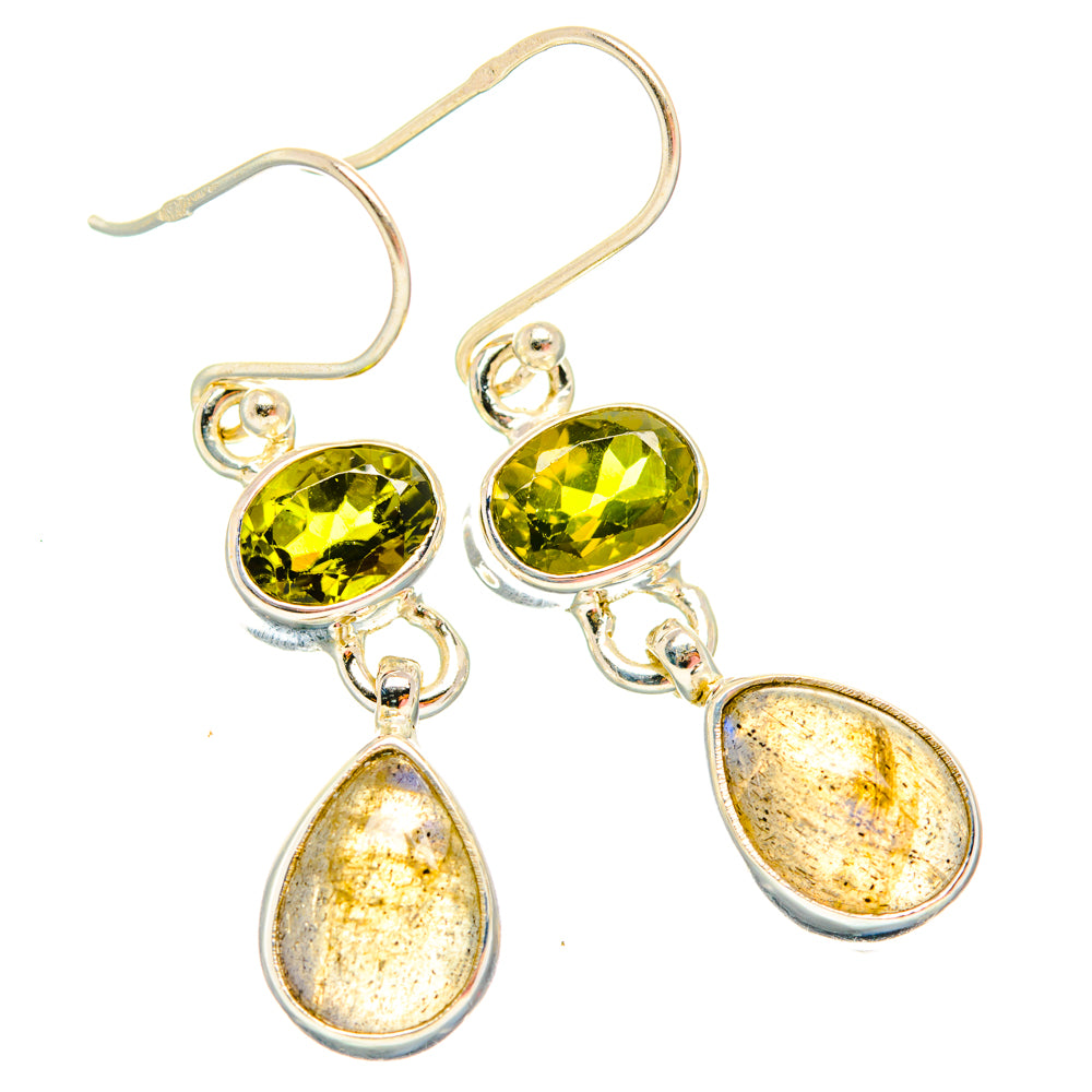 Labradorite, Peridot Earrings handcrafted by Ana Silver Co - EARR428179 - Photo 2