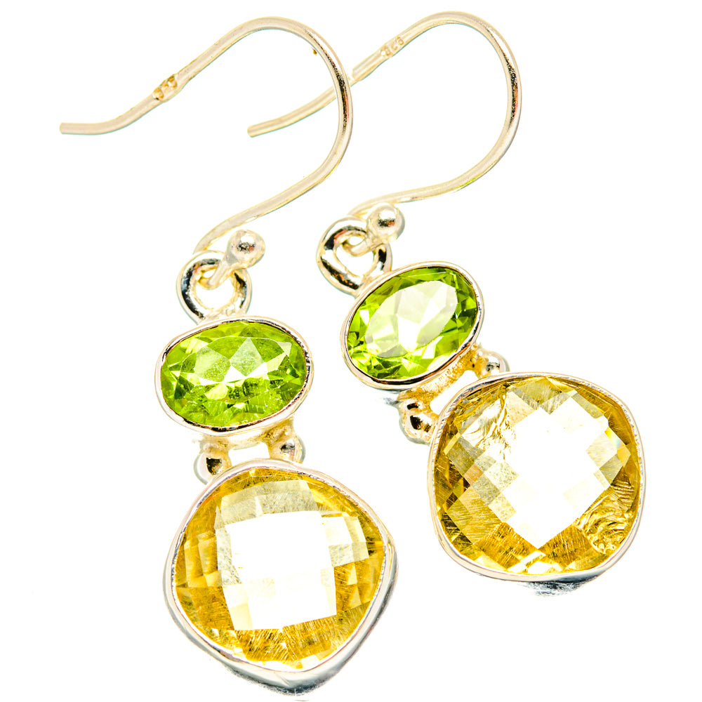 Citrine, Peridot Earrings handcrafted by Ana Silver Co - EARR428189 - Photo 2