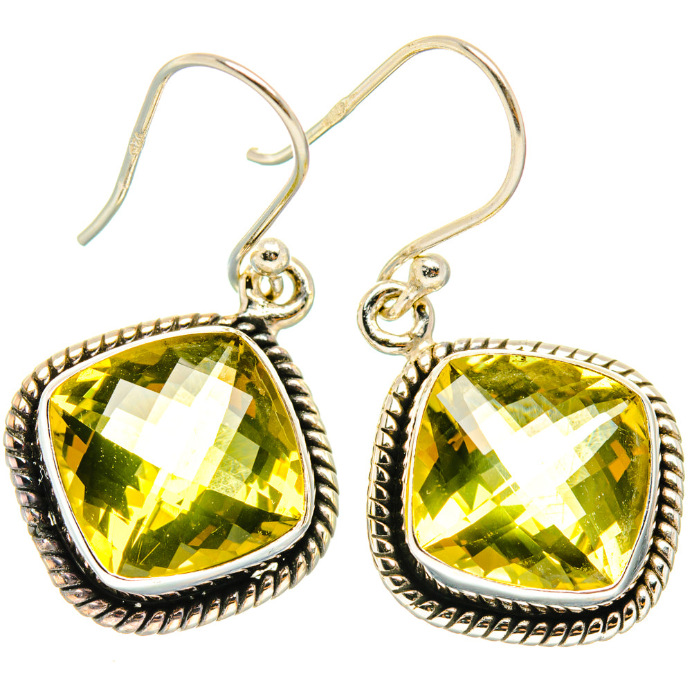 Lemon Quartz Earrings handcrafted by Ana Silver Co - EARR428220 - Photo 2