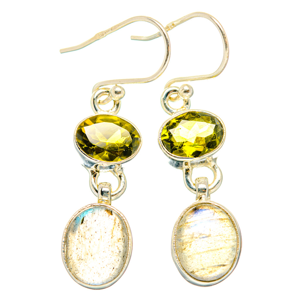 Labradorite, Green Tourmaline Earrings handcrafted by Ana Silver Co - EARR428237 - Photo 2