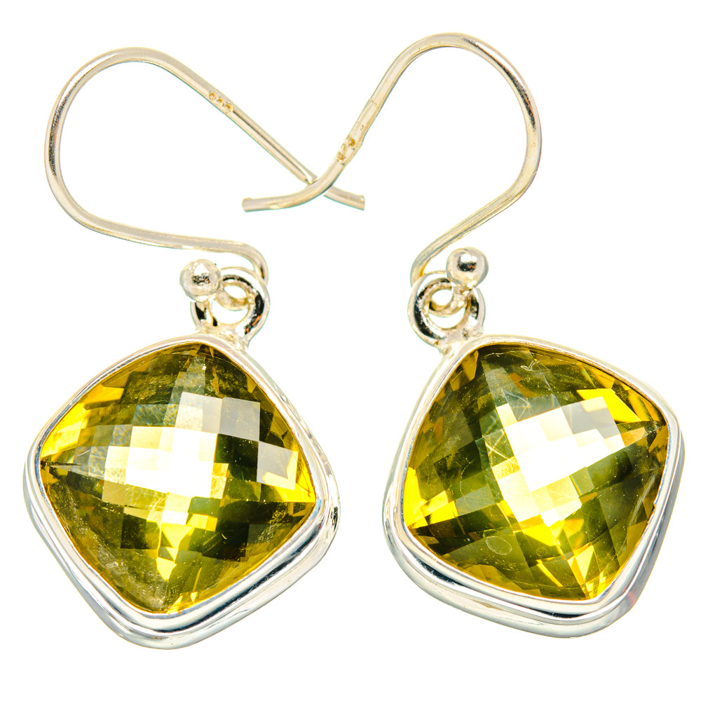 Olive Quartz Earrings handcrafted by Ana Silver Co - EARR428304 - Photo 2