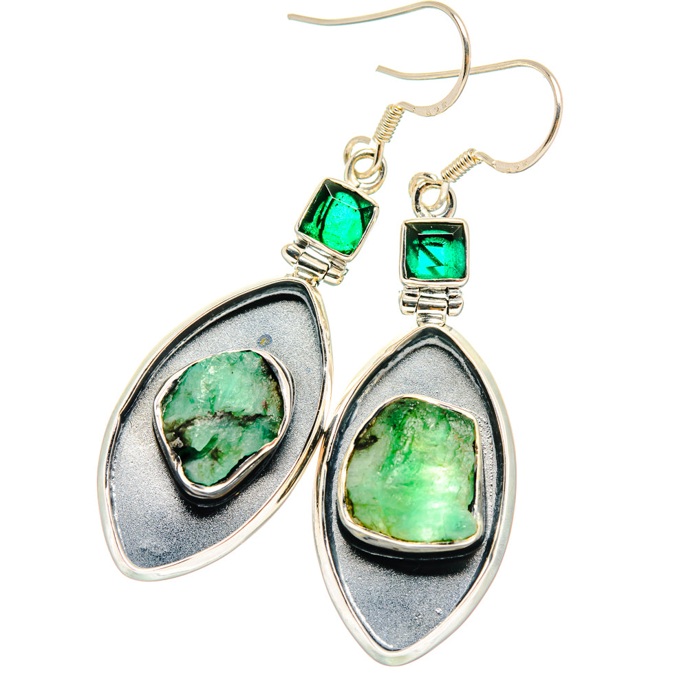 Emerald Earrings handcrafted by Ana Silver Co - EARR428326 - Photo 2