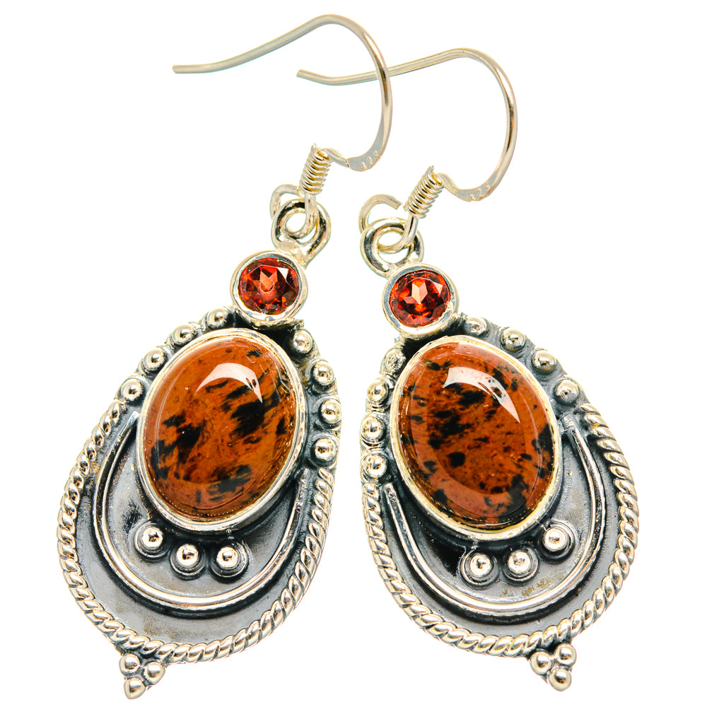 Mahogany Obsidian Earrings handcrafted by Ana Silver Co - EARR428377 - Photo 2