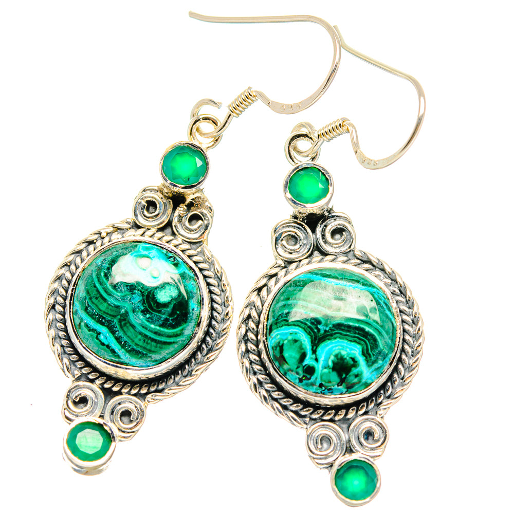 Malachite Earrings handcrafted by Ana Silver Co - EARR428397 - Photo 2