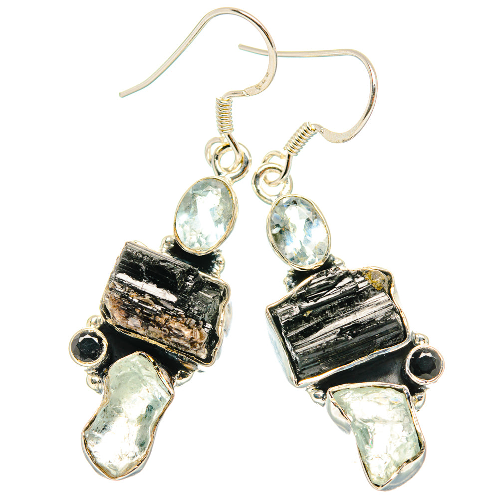 Black Tourmaline Earrings handcrafted by Ana Silver Co - EARR428533 - Photo 2