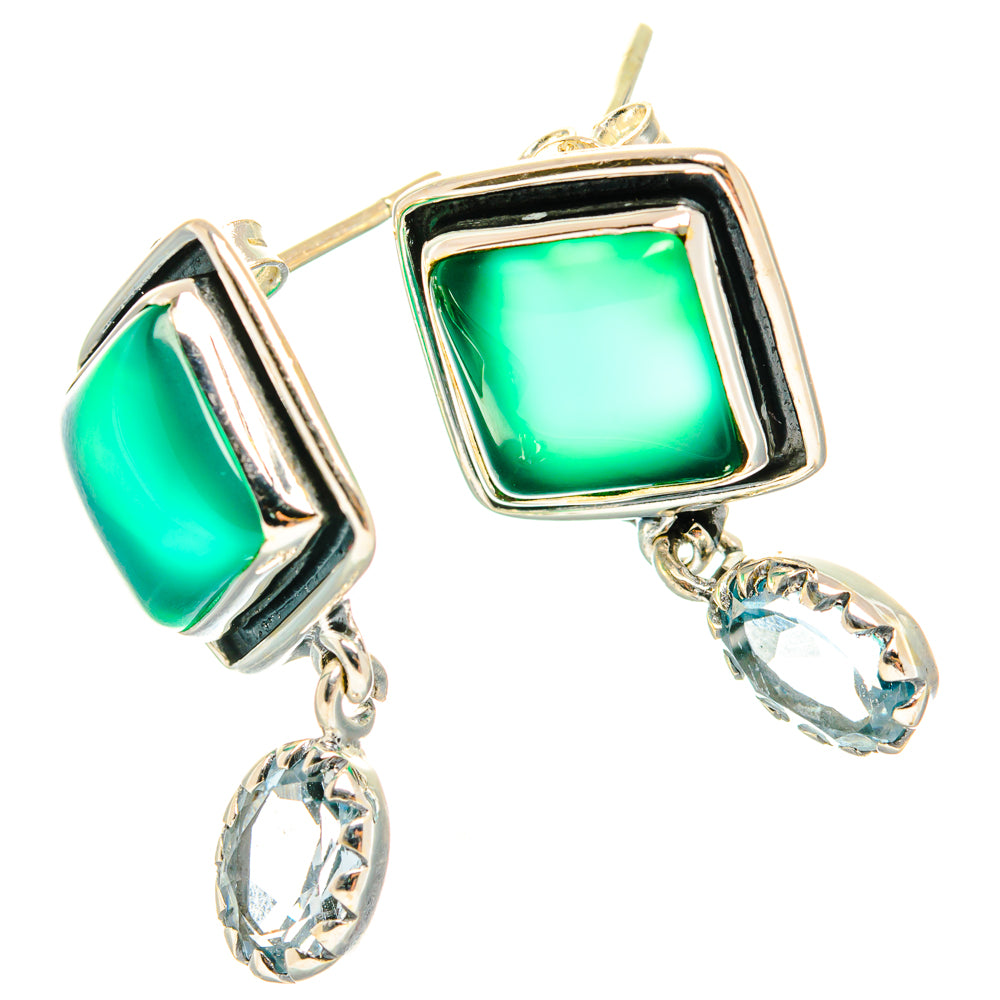 Green Onyx Earrings handcrafted by Ana Silver Co - EARR428668 - Photo 2