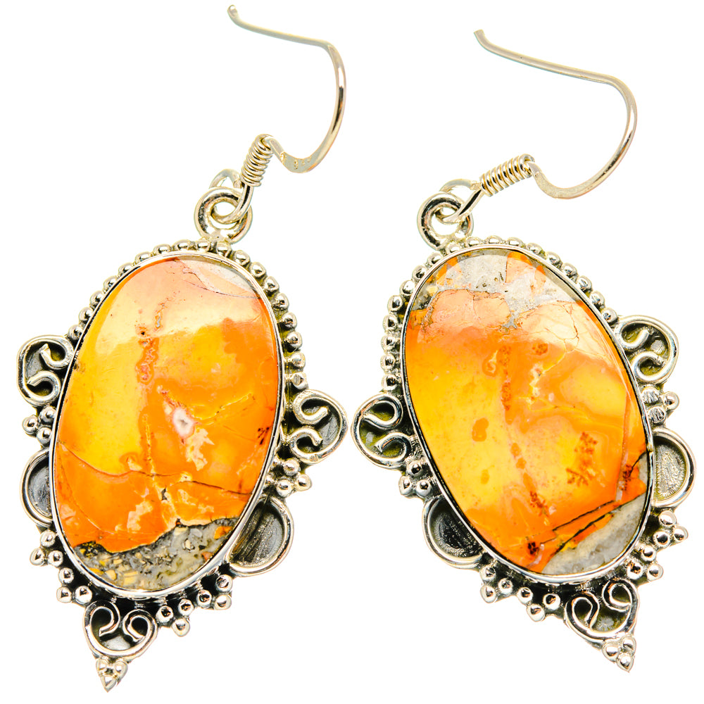 Brecciated Mookaite Earrings handcrafted by Ana Silver Co - EARR428684 - Photo 2