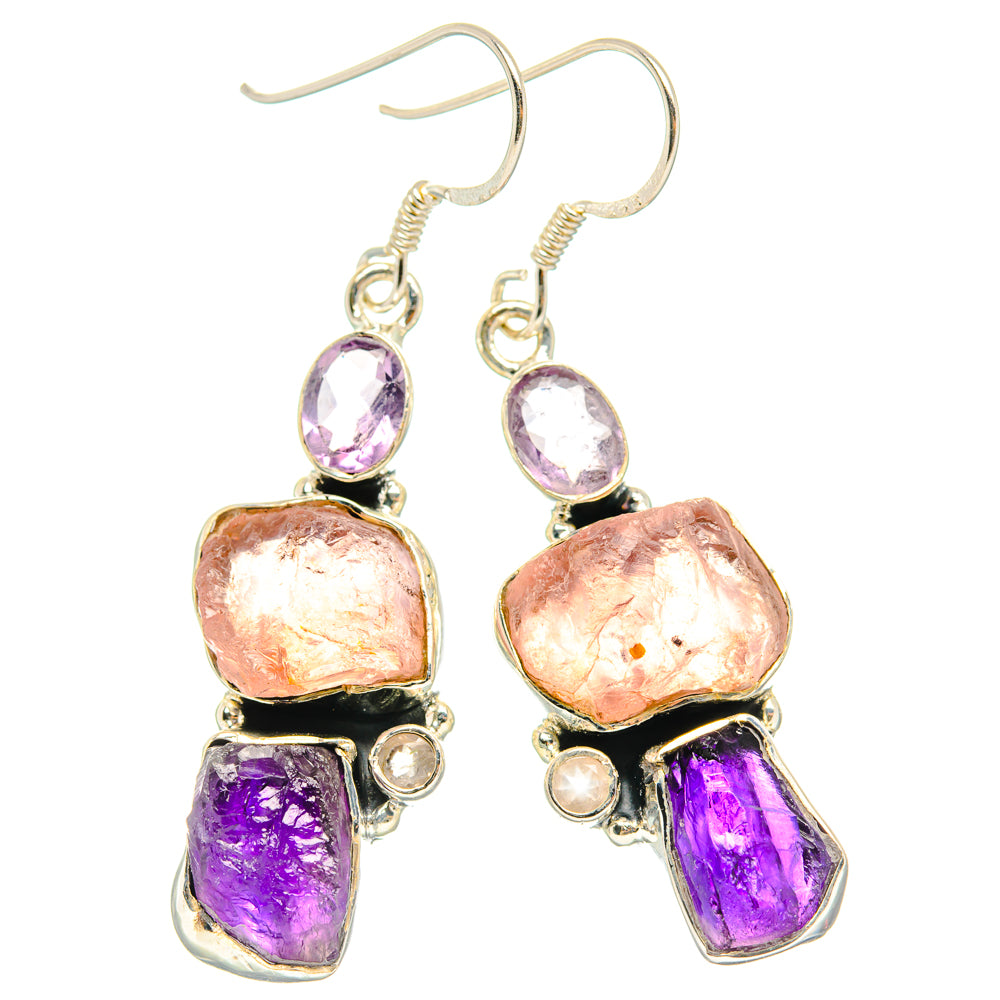 Rose Quartz Earrings handcrafted by Ana Silver Co - EARR428719 - Photo 2