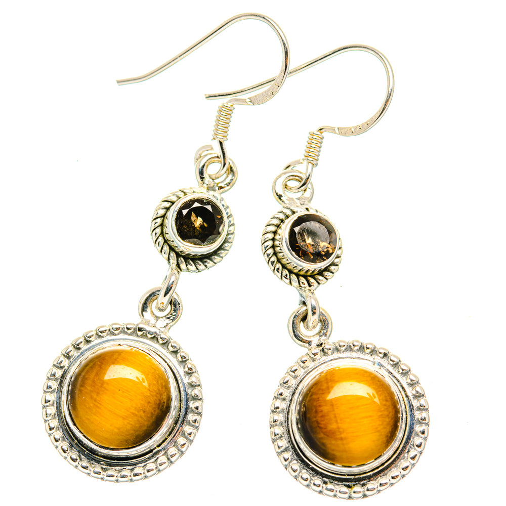 Tiger Eye Earrings handcrafted by Ana Silver Co - EARR428770 - Photo 2