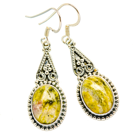 African Green Opal Earrings handcrafted by Ana Silver Co - EARR428773 - Photo 2