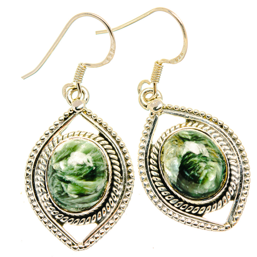 Seraphinite Earrings handcrafted by Ana Silver Co - EARR428823 - Photo 2