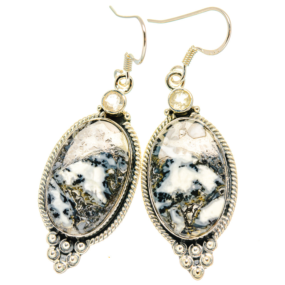 Dendritic Opal Earrings handcrafted by Ana Silver Co - EARR428824 - Photo 2
