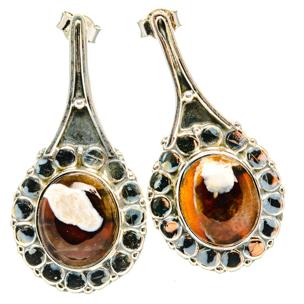 Peanut Wood Jasper Earrings handcrafted by Ana Silver Co - EARR428826 - Photo 2